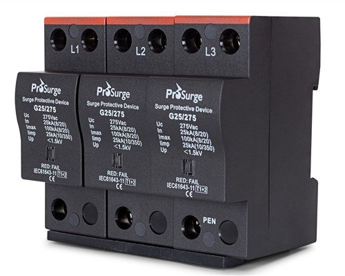 Class 1+2 Type 1+2 SPD_Encapsulated Multi spark gap technology-Prosurge-3 Pole
